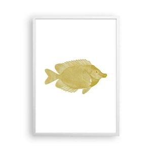 Poster in een witte lijst - Vis en dat is het - 50x70 cm