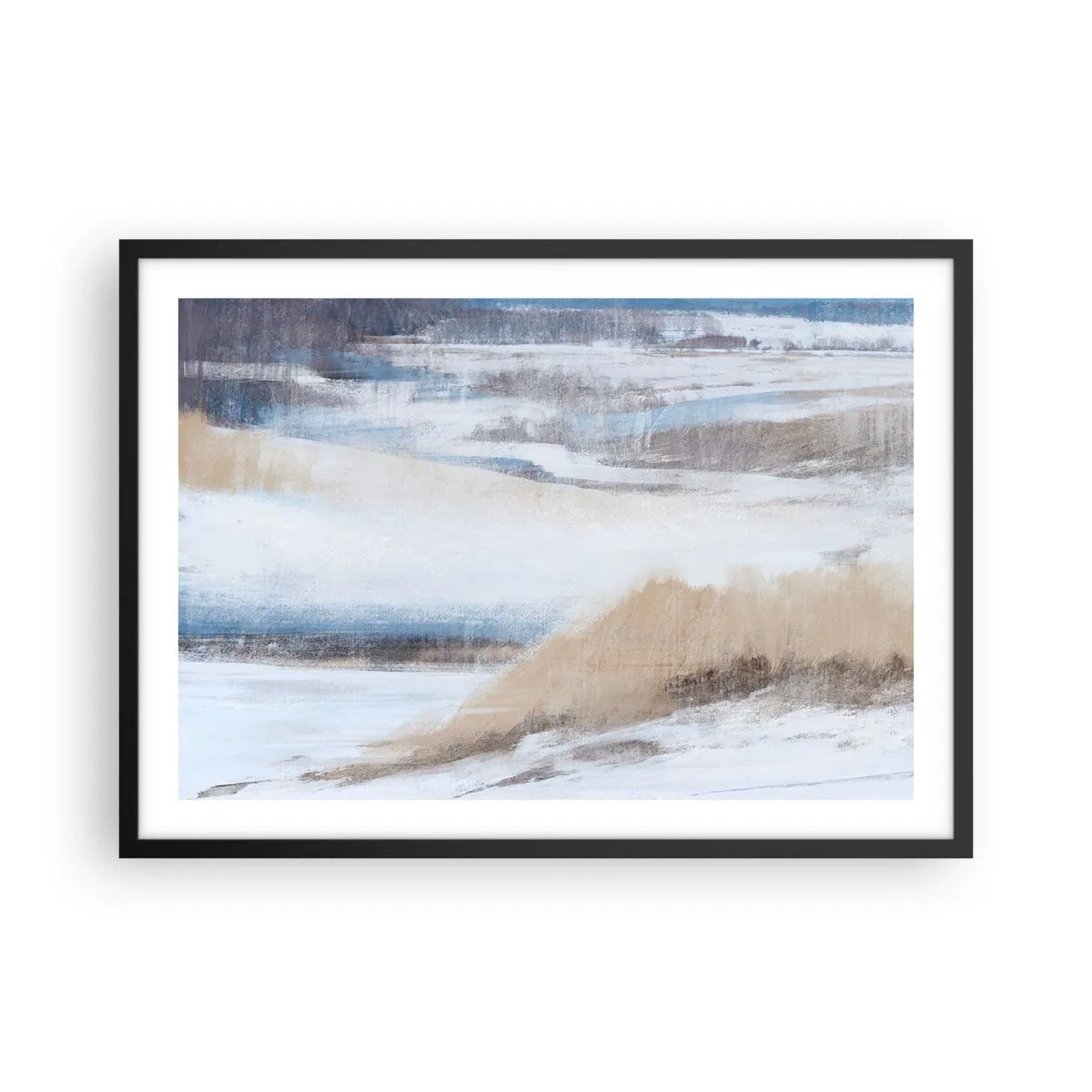 Poster in een zwarte lijst - Winterse compositie - 70x50 cm