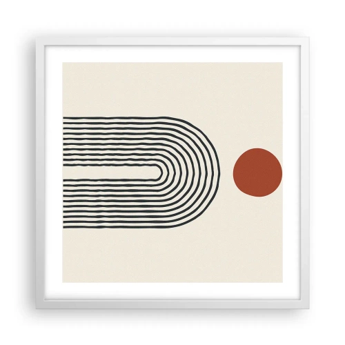 Poster in een witte lijst - Magnetisme van vormen en kleuren - 50x50 cm