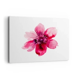 Schilderen op canvas - Een karmijnrode geurende kus - 100x70 cm