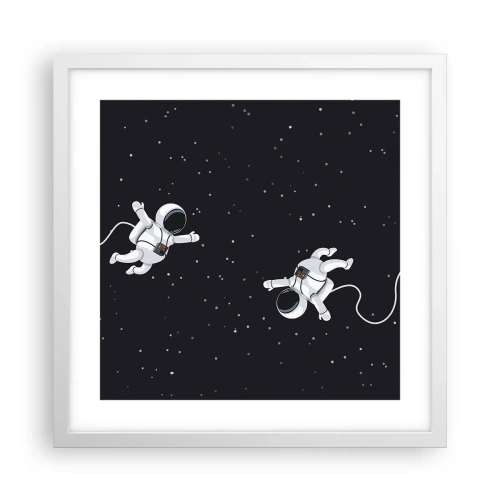 Poster in een witte lijst - Kosmische dans - 40x40 cm