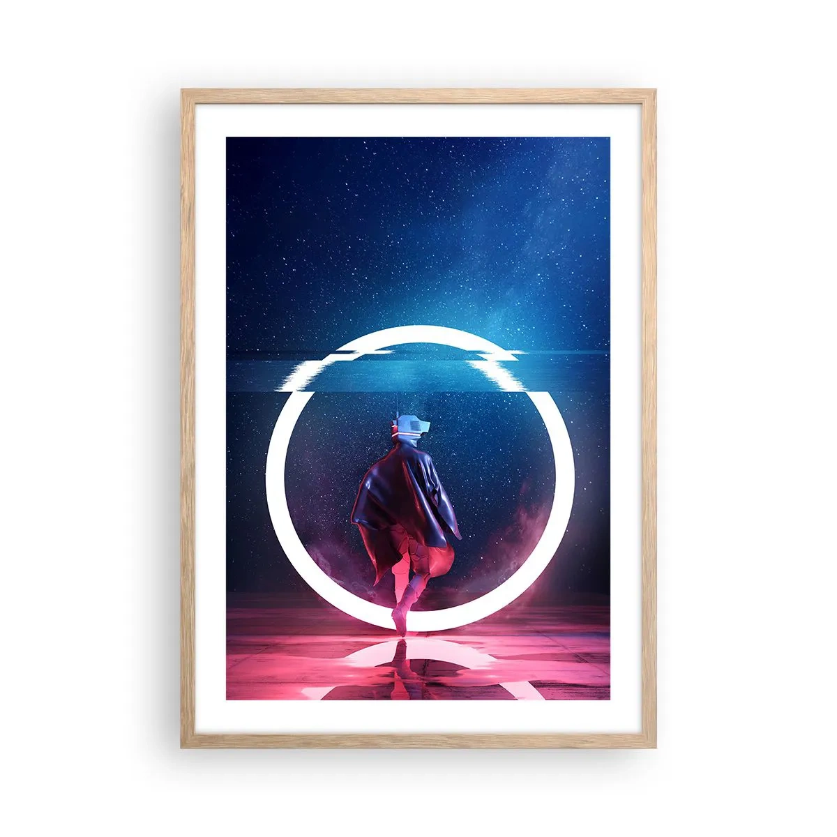 Een poster in een licht eiken lijst - Tussen werelden - 50x70 cm
