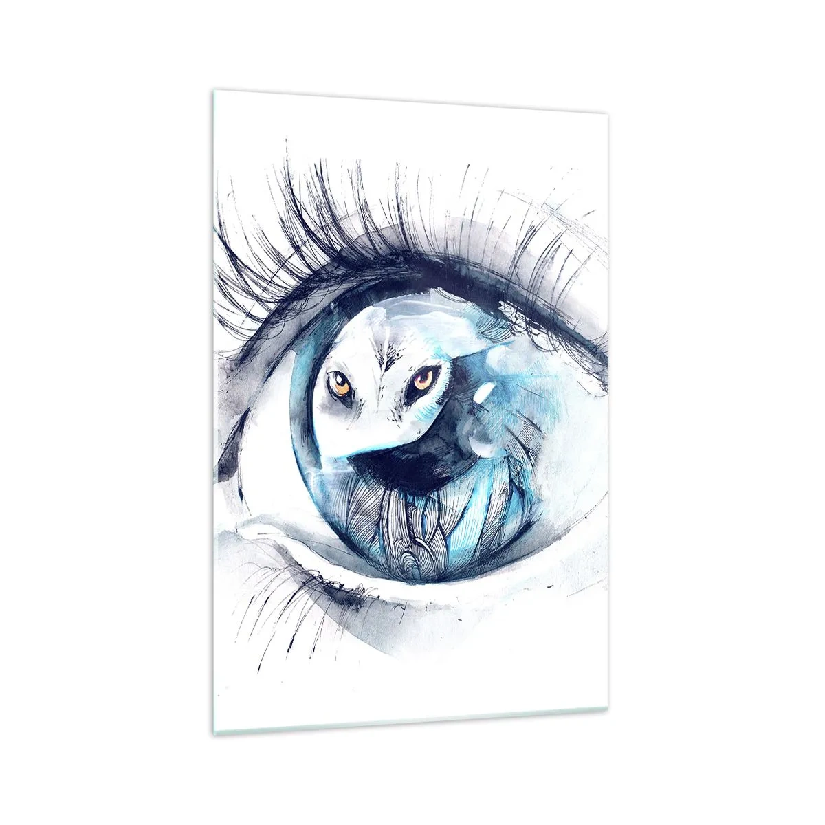 Schilderen op glas - Oog in oog met wildheid - 70x100 cm