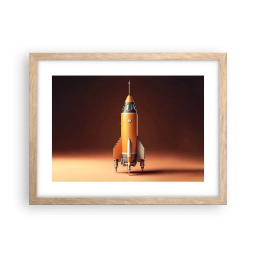 Een poster in een licht eiken lijst - Het begint met een droom - 40x30 cm