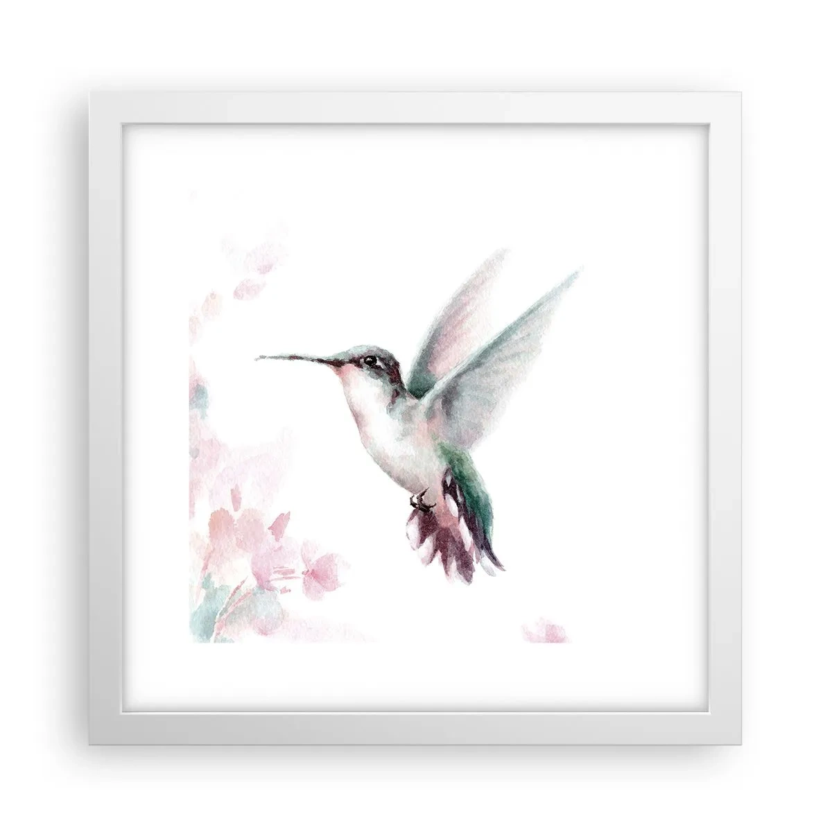 Poster in een witte lijst - Vastgehouden tijdens fladderen - 30x30 cm