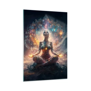 Schilderen op glas - Stroom van goede energie - 70x100 cm