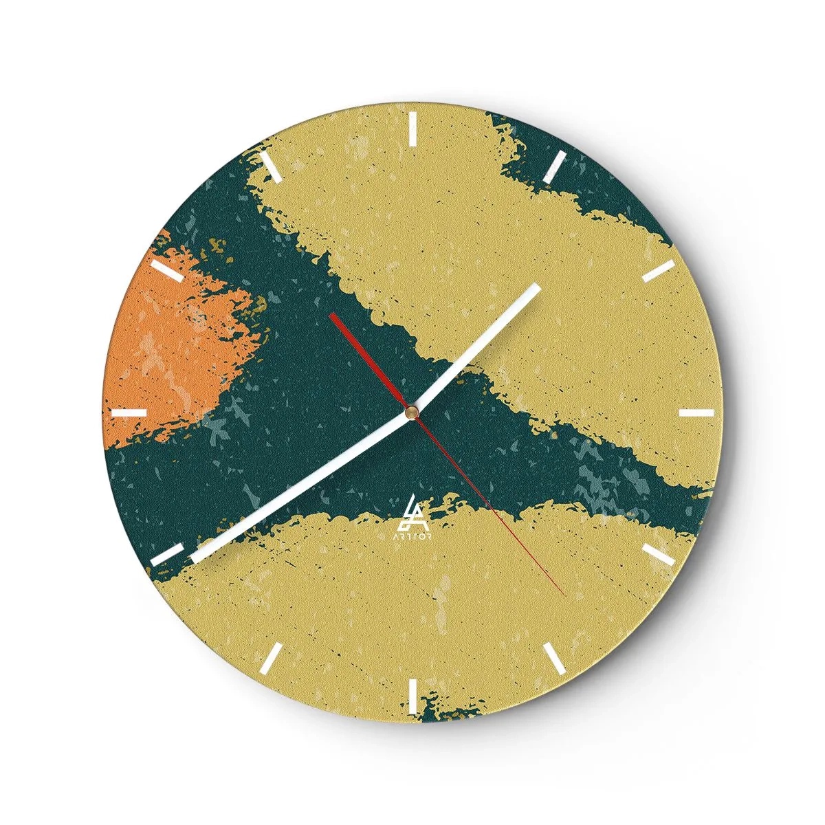 Wandklok - Klok - Abstractie – langzame beweging - 40x40 cm