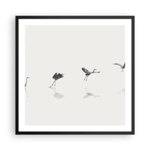 Poster in een zwarte lijst - Vier eenvoudige stappen - 60x60 cm