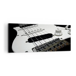 Schilderen op canvas - Geluid verborgen in het wit - 100x40 cm