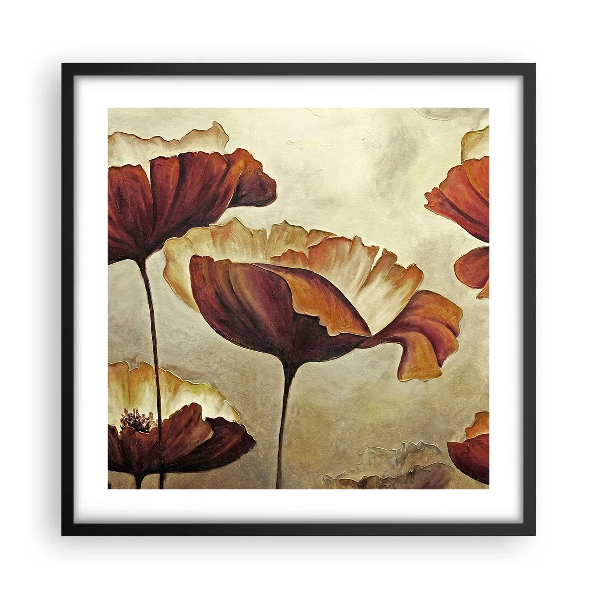 Poster in een zwarte lijst - Golvend weiland - 50x50 cm