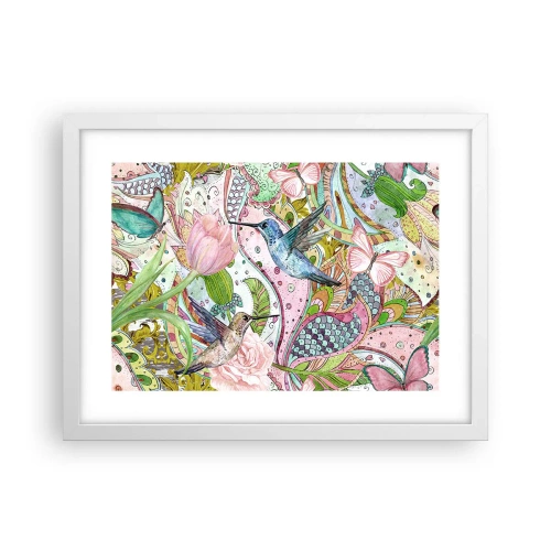 Poster in een witte lijst - Verstrikt in wijnstokken - 40x30 cm