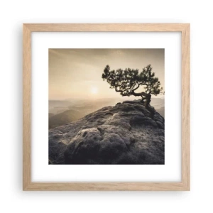 Een poster in een licht eiken lijst - Het leven wint altijd - 30x30 cm