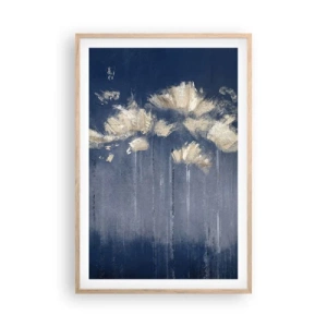 Een poster in een licht eiken lijst - Als bloemblaadjes in de wind - 61x91 cm