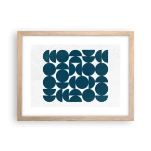 Een poster in een licht eiken lijst - Cirkels en halfcirkels - 40x30 cm