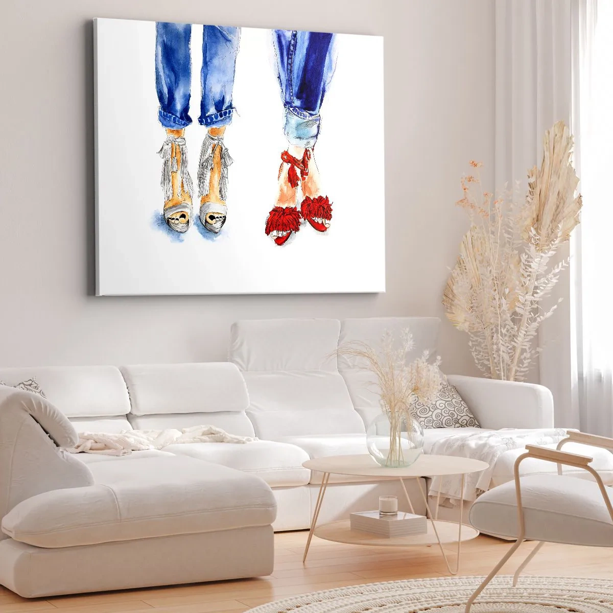 Schilderen op canvas - Misschien gaan we wandelen? - 120x80 cm