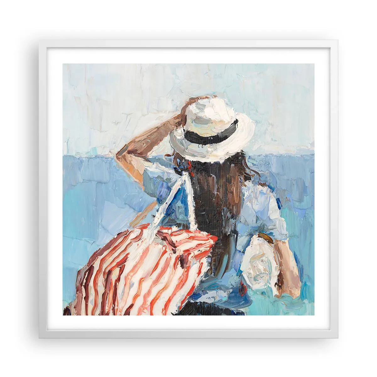 Poster in een witte lijst - Welkom bij je vakantie - 60x60 cm