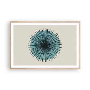 Een poster in een licht eiken lijst - Stralend in het blauw - 91x61 cm