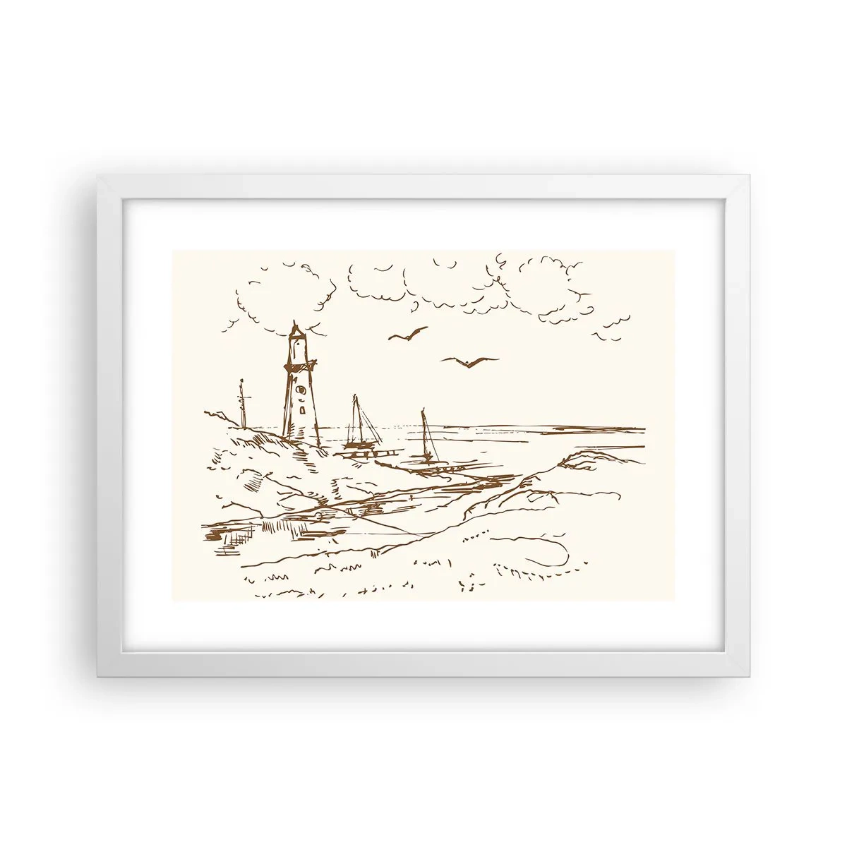 Poster in een witte lijst - Een overzicht van de herinneringen aan de zomer - 40x30 cm