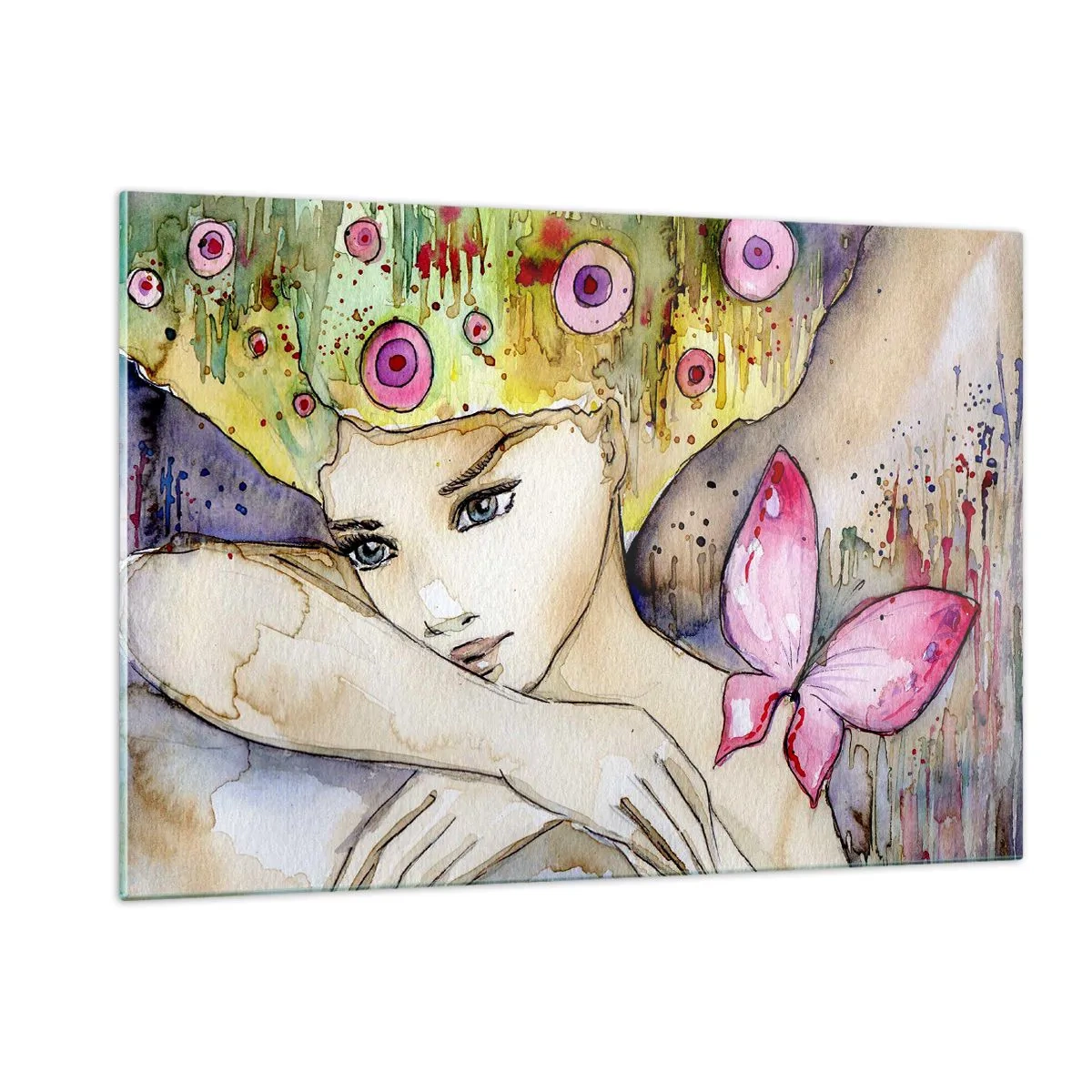Schilderen op glas - Vlinderprinses - 120x80 cm