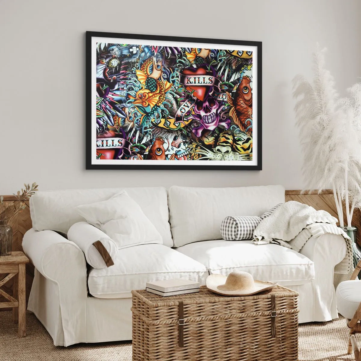 Poster in een zwarte lijst - De droom van de tatoeëerder - 70x50 cm