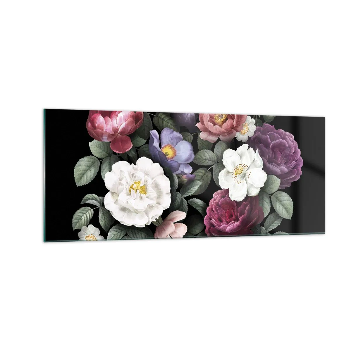 Schilderen op glas - Uit de Engelse tuin - 100x40 cm