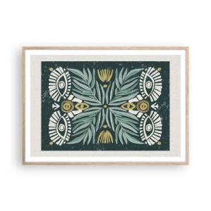 Een poster in een licht eiken lijst - Als een volksuitsnede - 100x70 cm