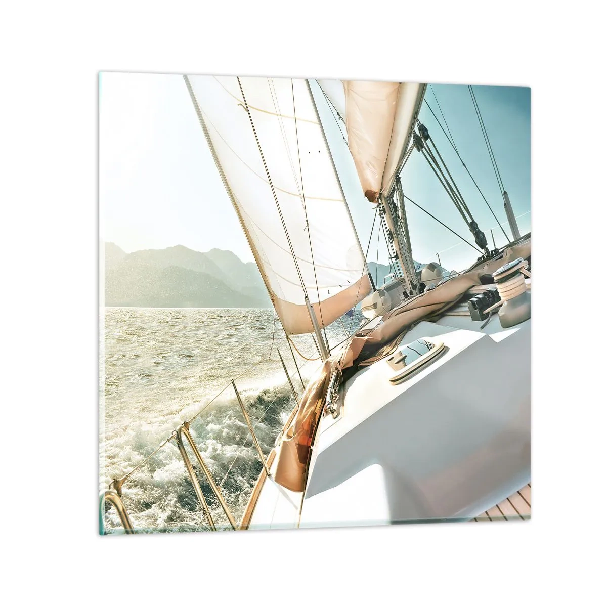 Schilderen op glas - Onder vol zeil - 60x60 cm