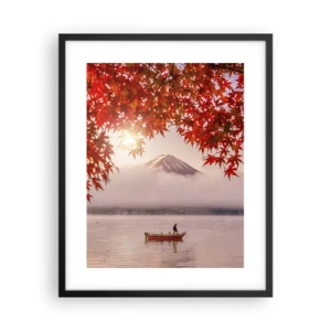 Poster in een zwarte lijst - In het Japanse klimaat - 40x50 cm