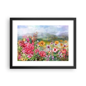 Poster in een zwarte lijst - Een tuin die gek is geworden - 40x30 cm