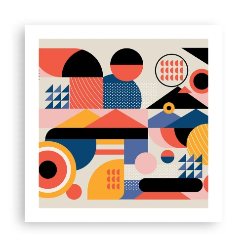 Poster - Compositie: speel rond - 50x50 cm