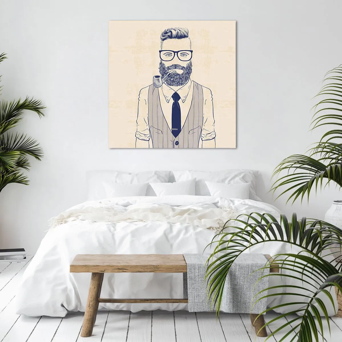 Schilderen op canvas - Vrolijk, mannelijk en modieus - 60x60 cm