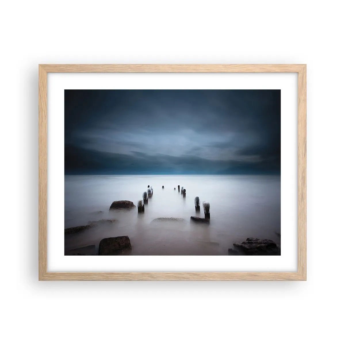 Een poster in een licht eiken lijst - Peinzend meer - 50x40 cm