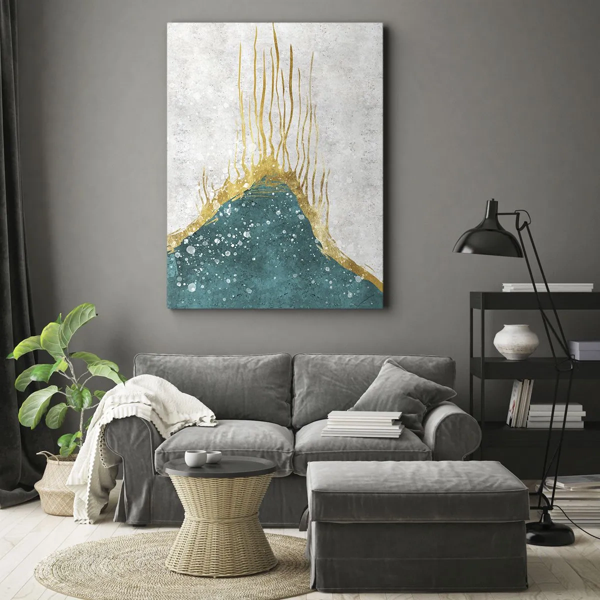 Schilderen op canvas - Gouden vloed - 70x100 cm