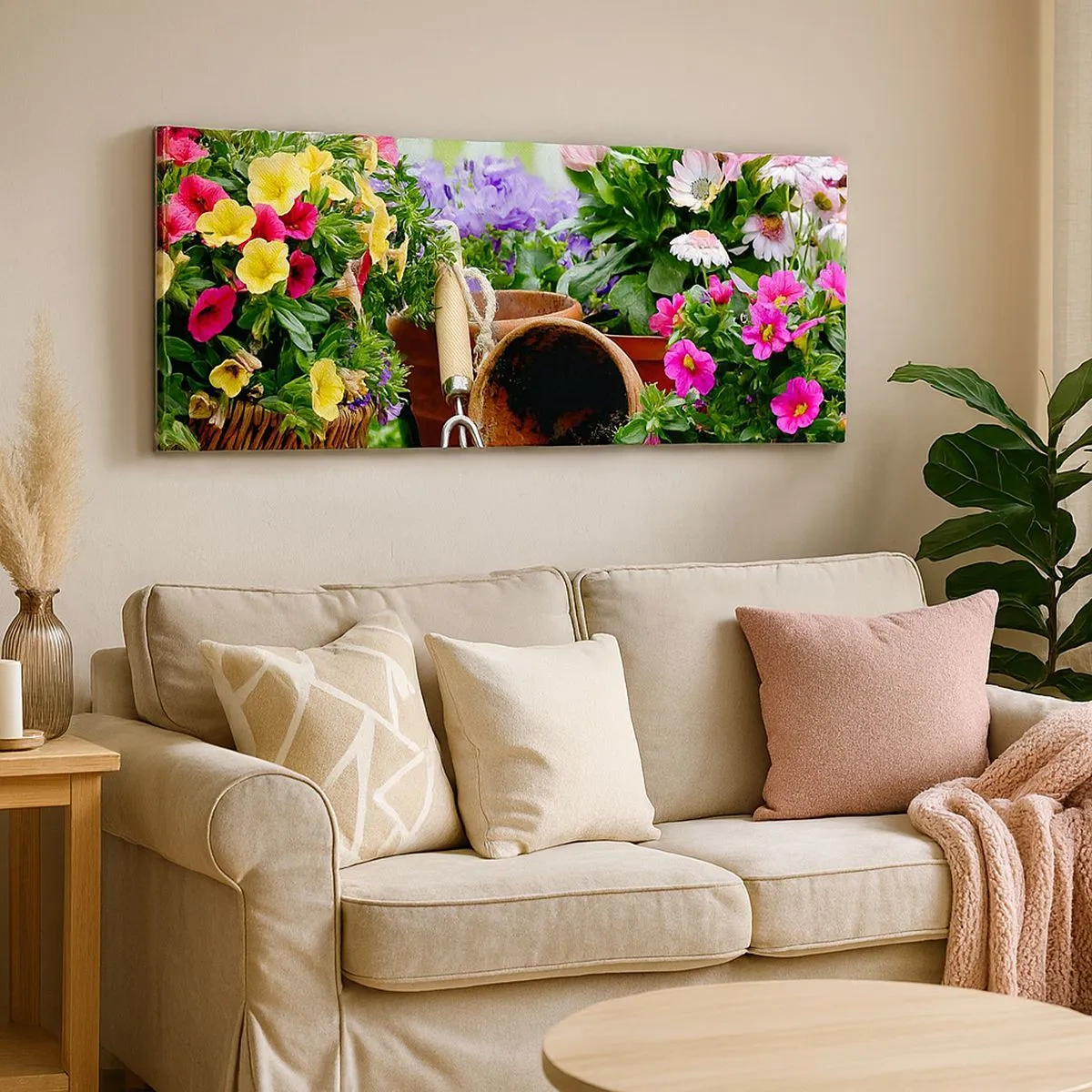 Schilderen op canvas - Zofia's tuin - 100x40 cm