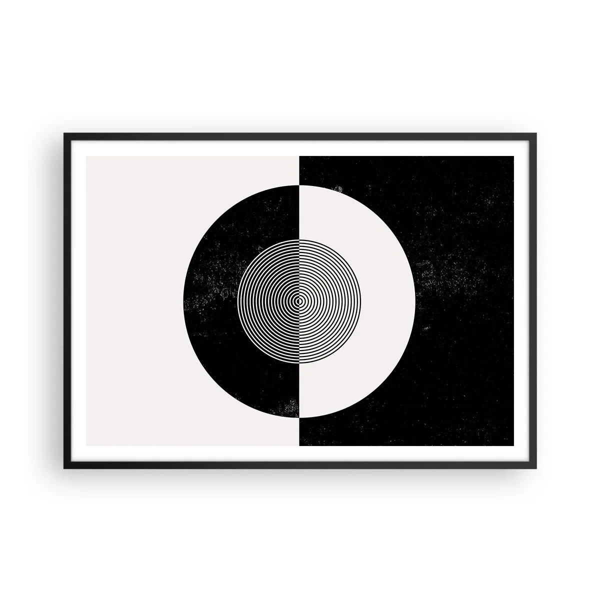 Poster in een zwarte lijst - Harmonie in zwart-wit - 100x70 cm