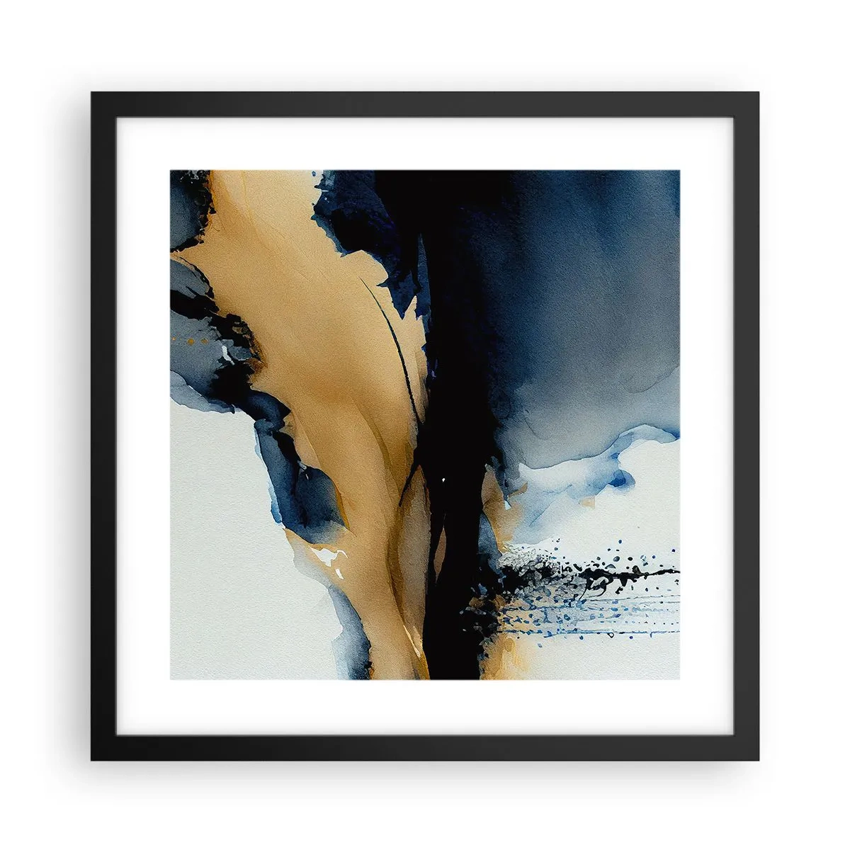 Poster in een zwarte lijst - Achter het gordijn - 40x40 cm