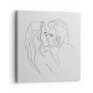 Schilderen op canvas - Dezelfde regel - 30x30 cm