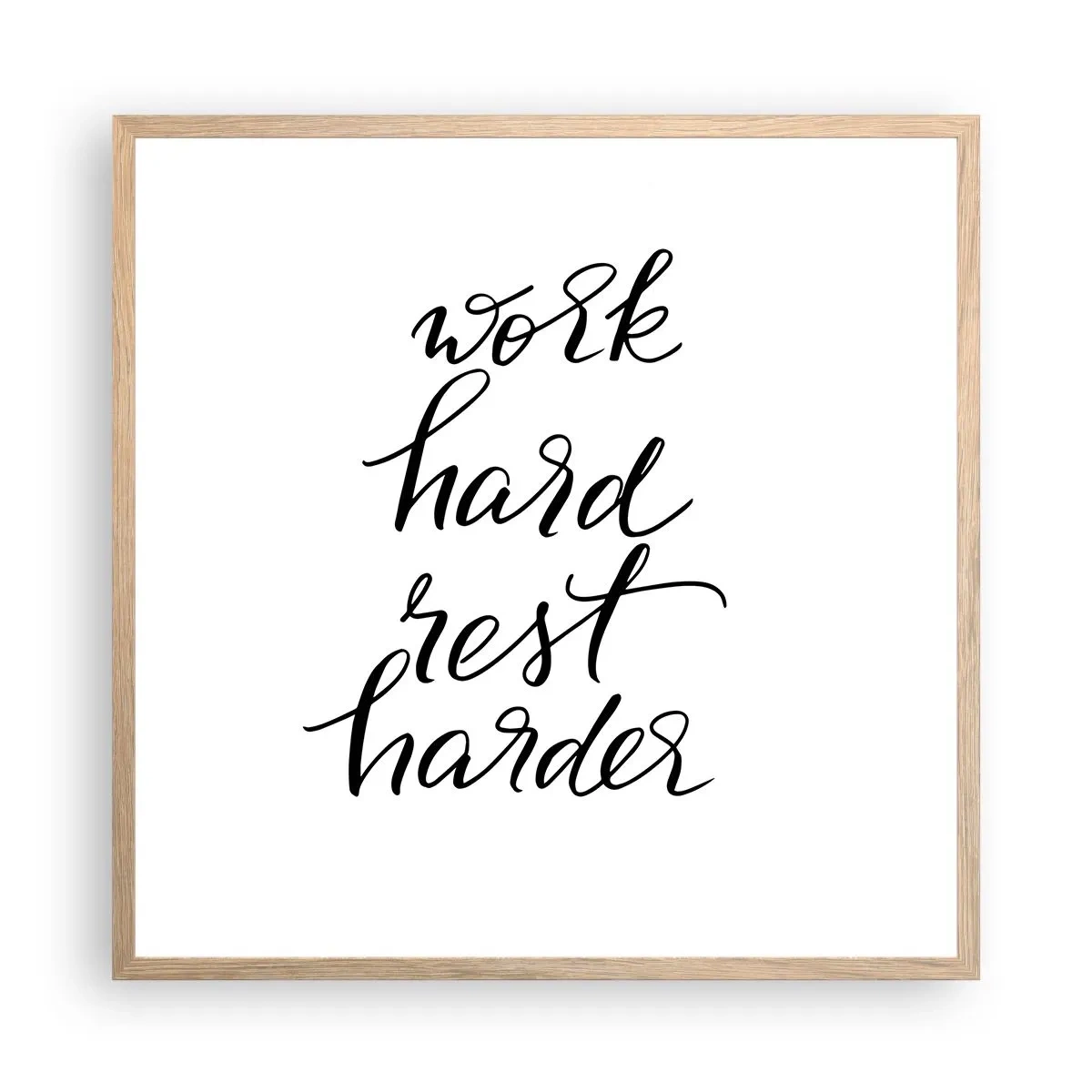 Een poster in een licht eiken lijst - Levensbalans - 60x60 cm