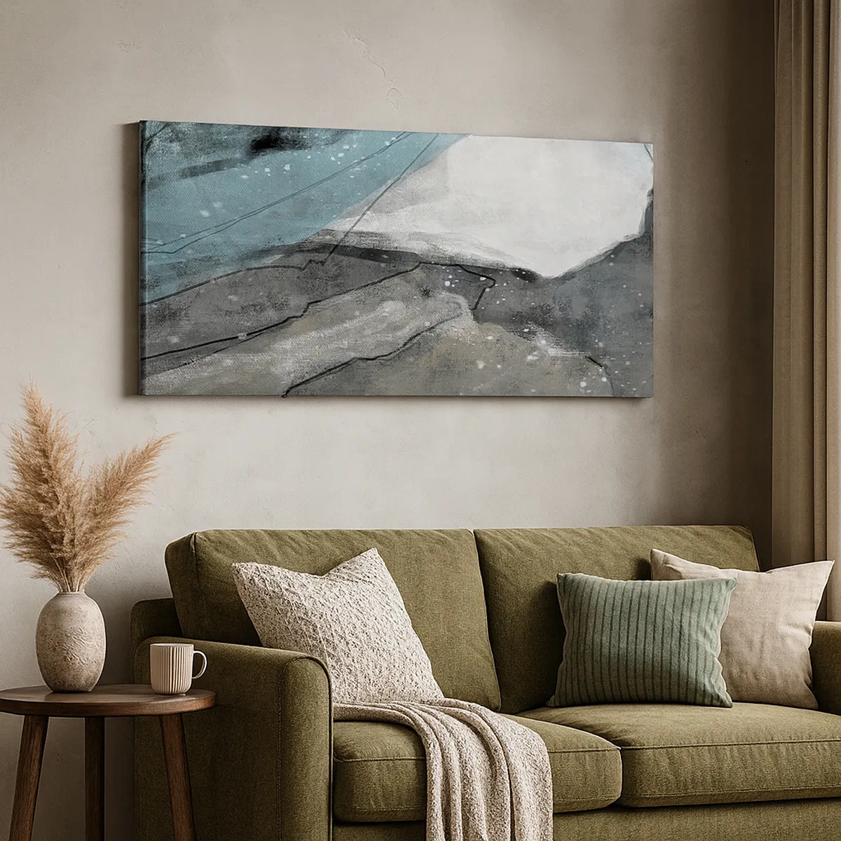 Schilderen op canvas - Abstractie: rotsen en ijs - 30x30 cm