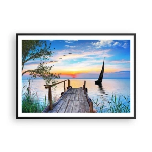 Poster in een zwarte lijst - Goedeavond - 100x70 cm