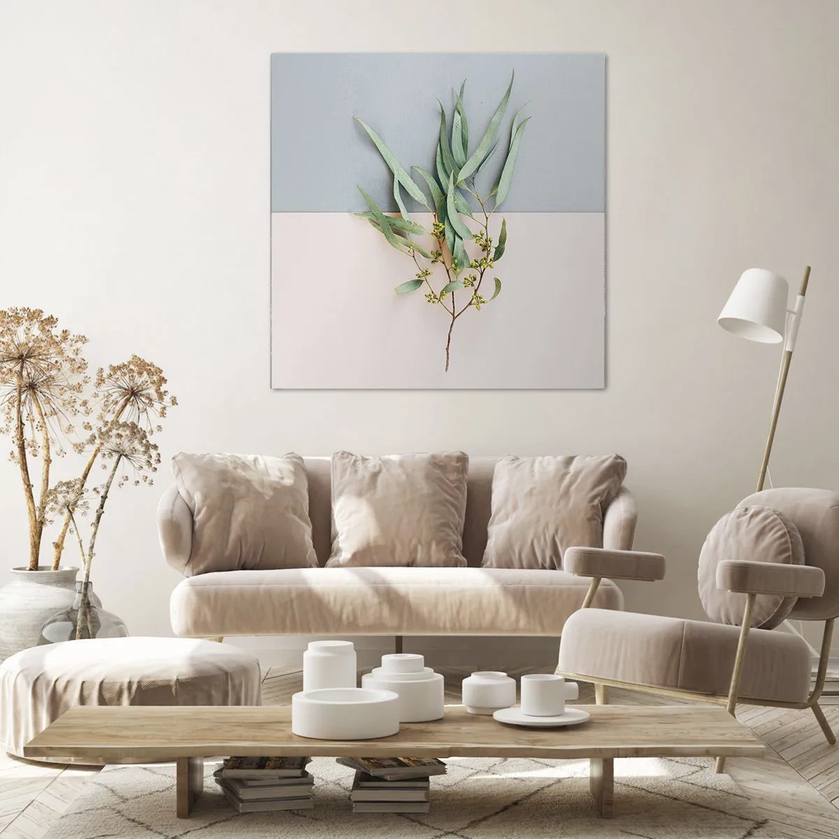 Schilderen op canvas - Subtiliteit in pastelkleuren - 60x60 cm