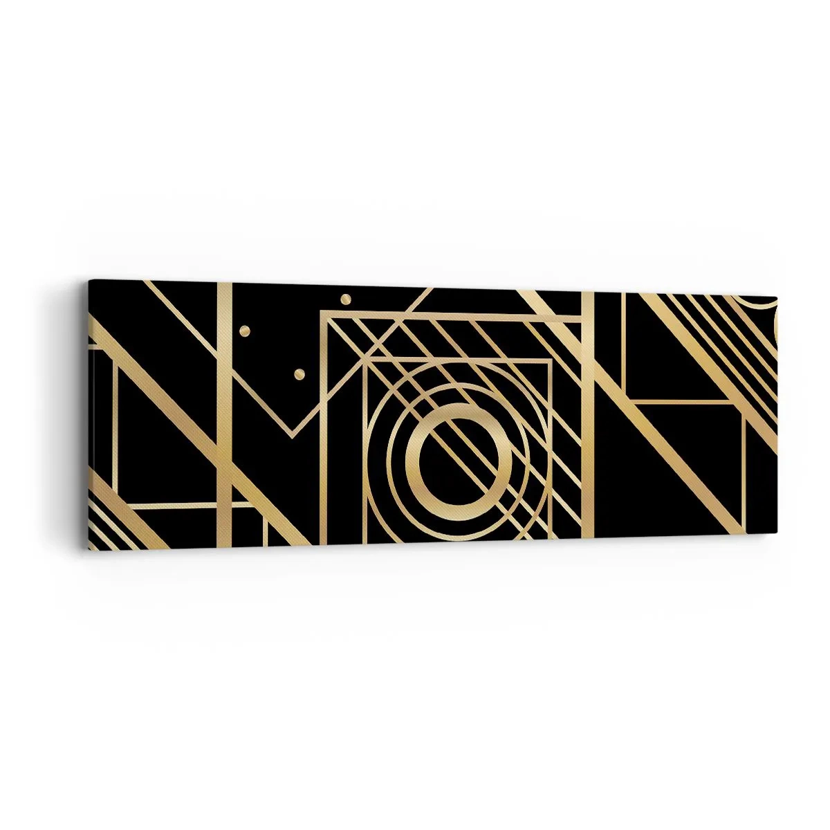 Schilderen op canvas - Gouden geometrie - 90x30 cm