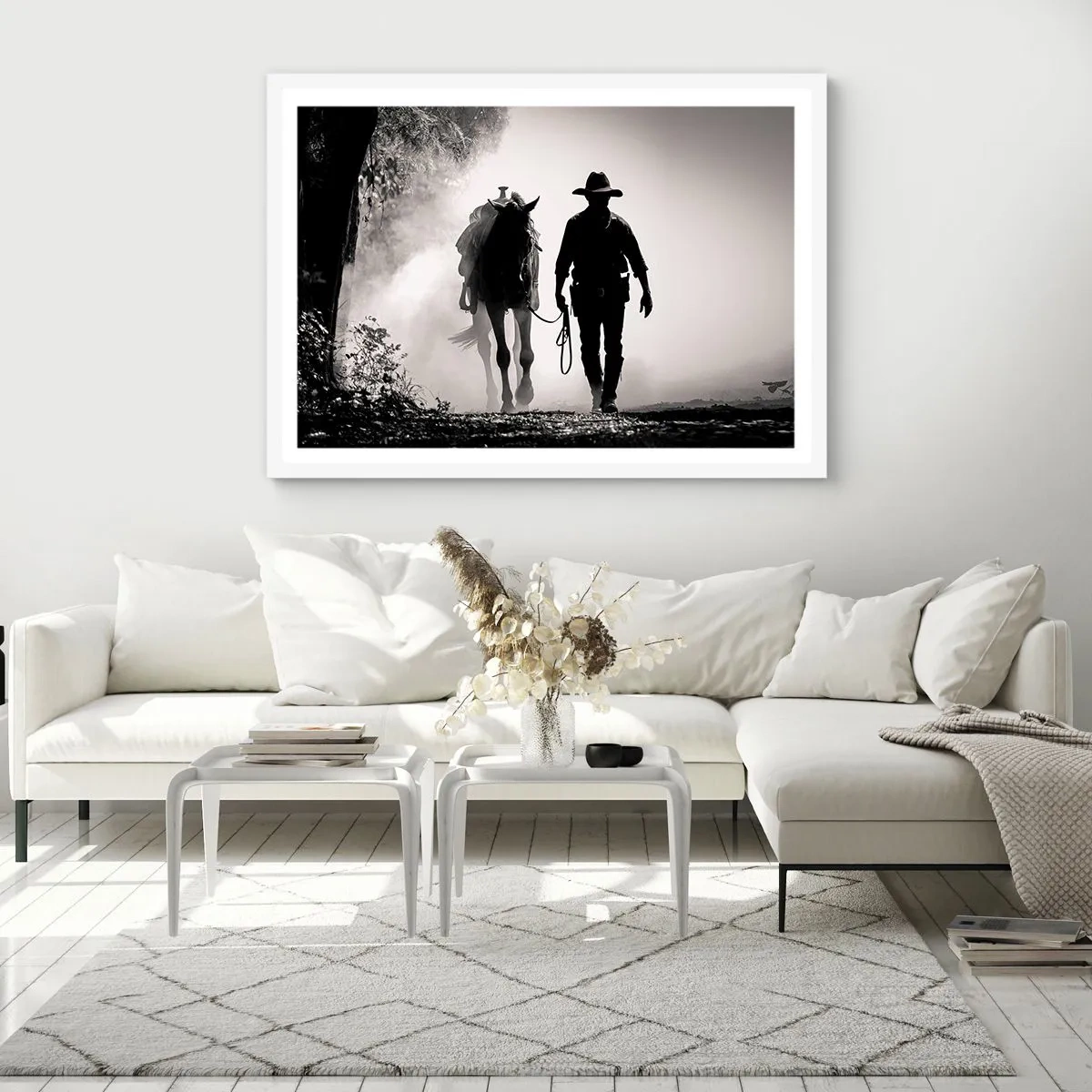 Poster in een witte lijst - Texas ochtend - 100x70 cm