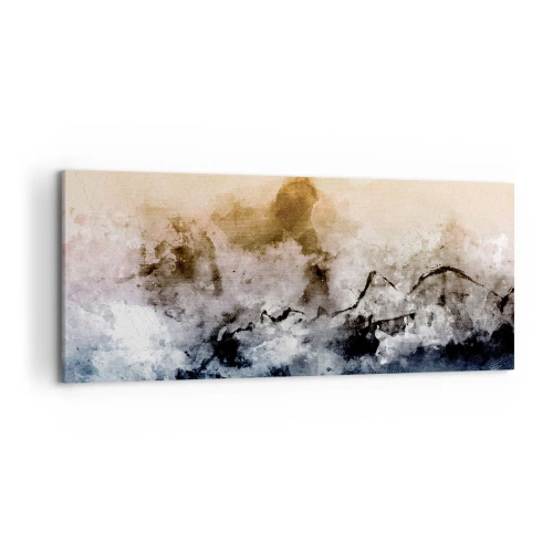 Schilderen op canvas - Verdronken in een wolk van mist - 120x50 cm