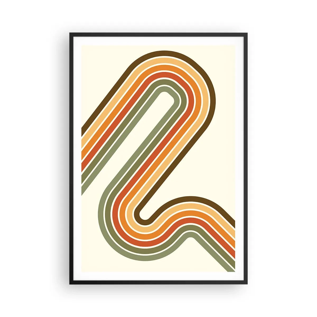 Poster in een zwarte lijst - Zigzag naar het doel - 70x100 cm