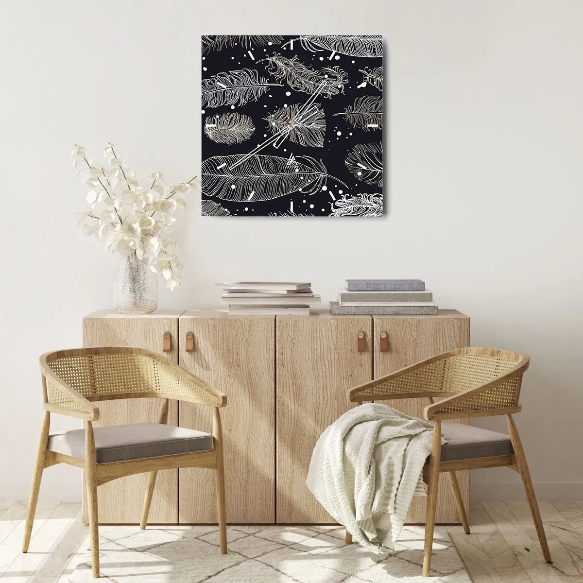 Wandklok - Klok - Gevederde kant - 30x30 cm