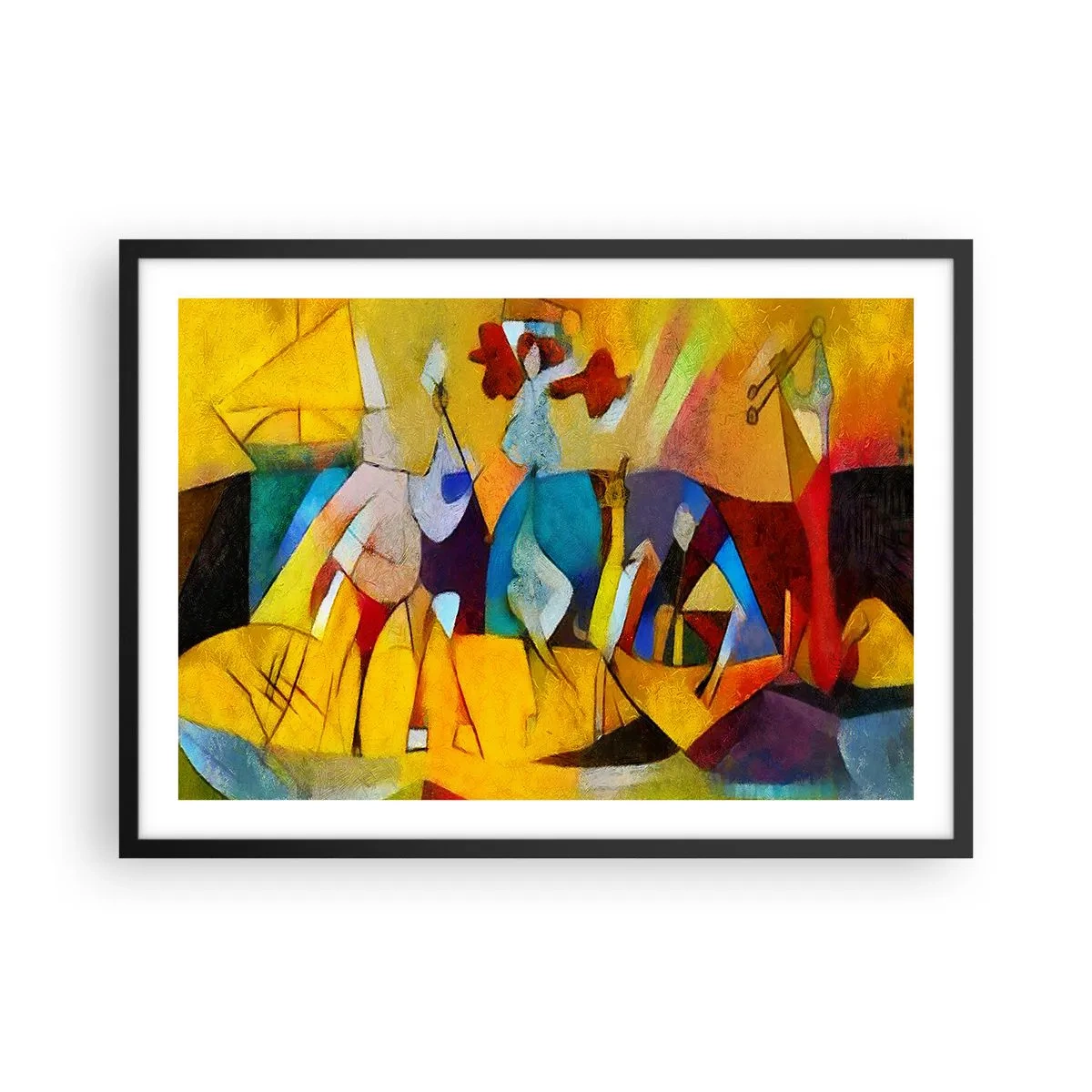 Poster in een zwarte lijst - Zon - leven - vreugde - 70x50 cm