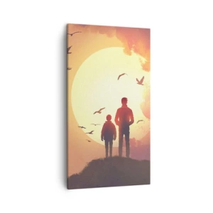 Schilderen op canvas - Oog in oog met de zon - 45x80 cm