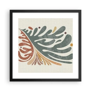 Poster in een zwarte lijst - Veelkleurig blad - 40x40 cm