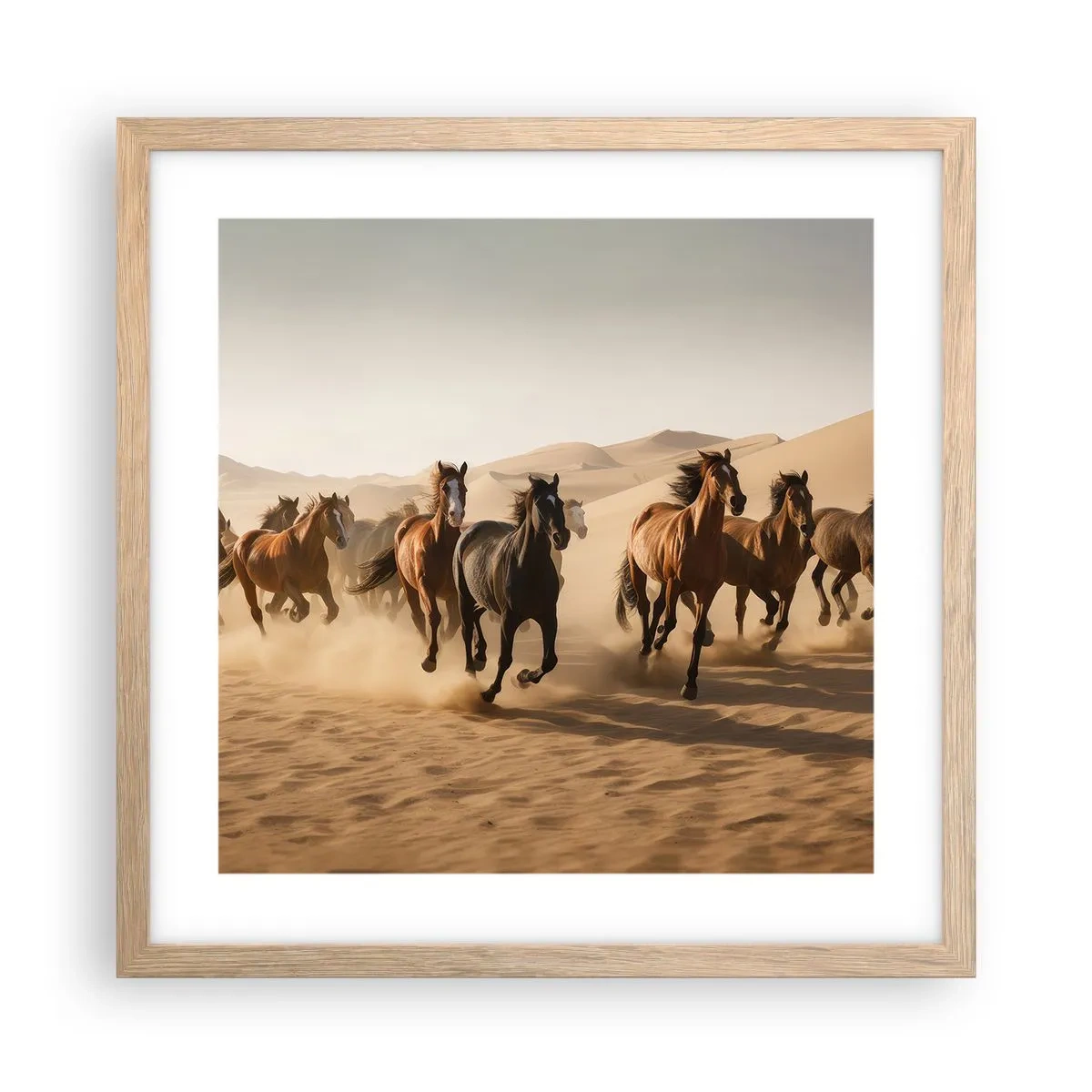 Een poster in een licht eiken lijst - Vrij als de wind - 40x40 cm